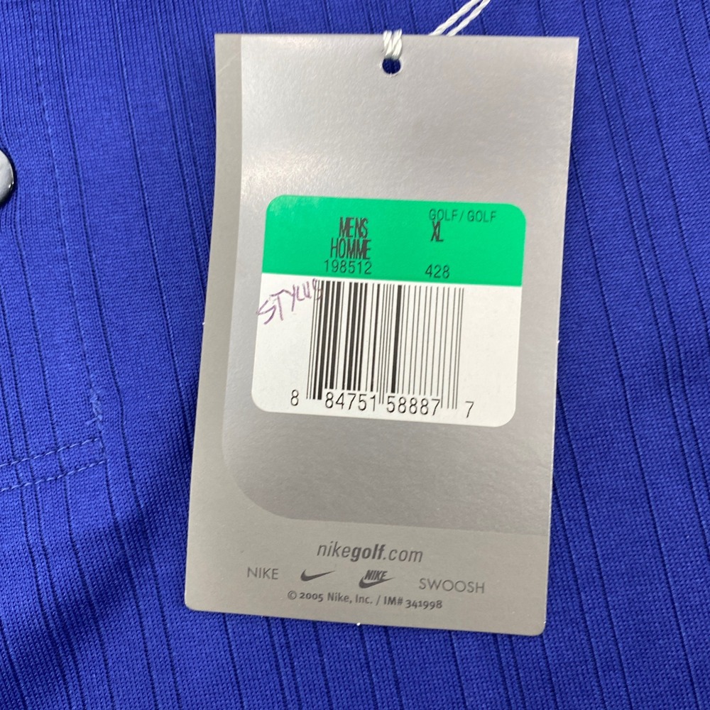 NEW Nike Tiger Woods Golf Polo Shirt Nike Men XL Blue Ribbed Athleisure Sporty - Picture 6 of 13